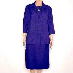 Henry Lee Petites vintage purple skirt suit 10P